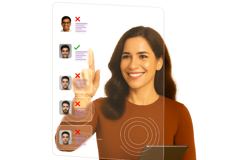 Recruiter reviewing candidates
